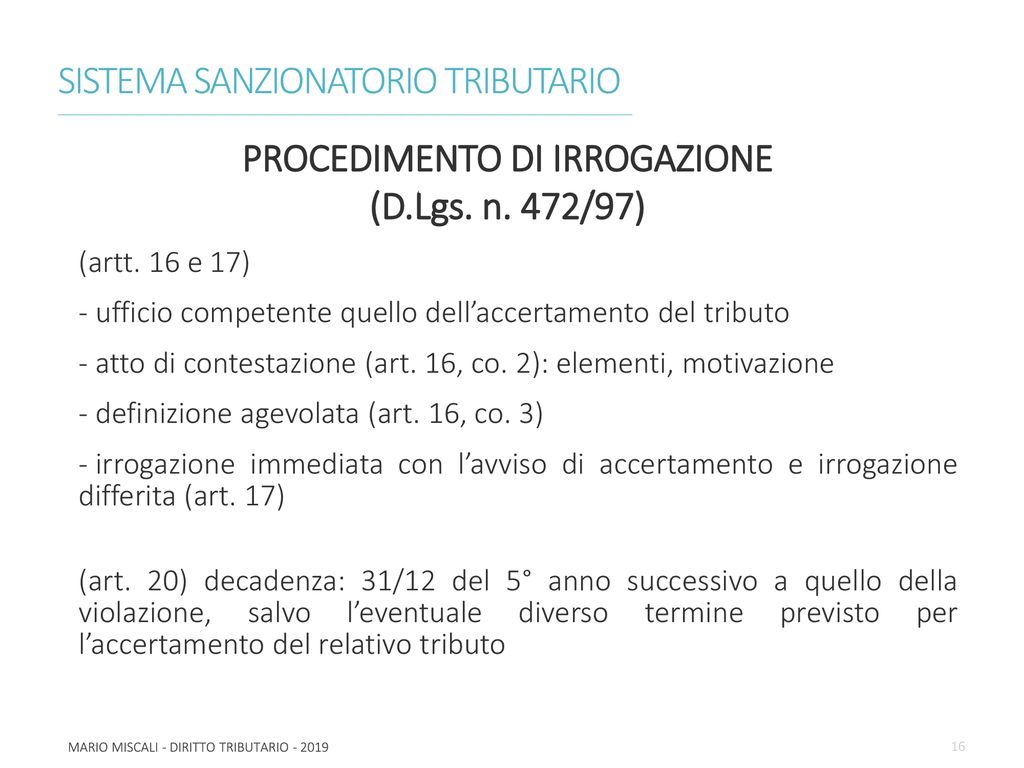 Lezione N Il Regime Sanzionatorio Tributario Prof Ppt Scaricare